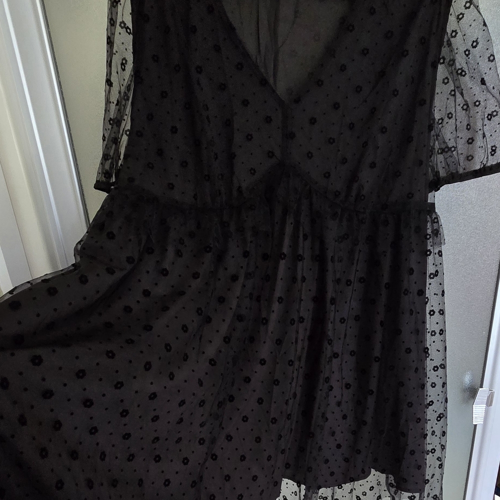 SHEIN Black Polka Dot Dress
